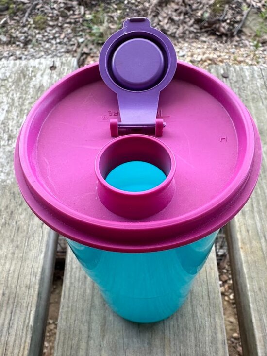 Tupperware Other - Vintage Tupperware Mega Tumbler 30oz Thirstquake Teal Purple Pink Lid 2414a 603